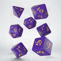 Q Workshop Classic RPG Opaque Purple & Yellow 7 Dice Polyset