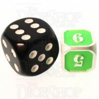 TDSO Metal Fire Forge Silver & Fluorescent Green MINI 12mm D6 Dice