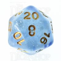TDSO Glitter Transparent Blue D20 Dice