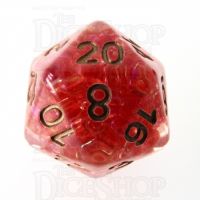 TDSO Sprinkles Beads Red D20 Dice