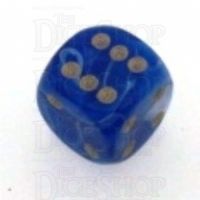 D&G Marble Blue & White 15mm D6 Spot Dice