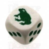 Koplow White & Green Frog Logo D6 Spot Dice