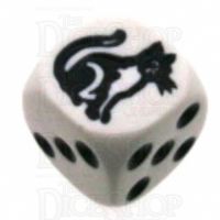 Koplow White & Black Cat Logo D6 Spot Dice
