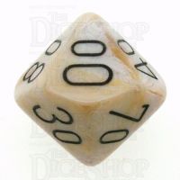Chessex Marble Ivory & Black Percentile Dice