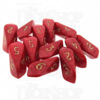 Crystal Caste Pearl Red 12 x D6 Dice Set