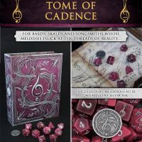 Tome of Cadence (Bard)- 10 Dice Set / Coin / Dice Tray