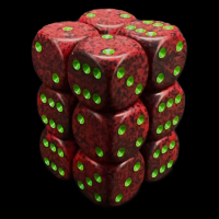 Chessex Speckled Strawberry 12 x D6 Dice Set