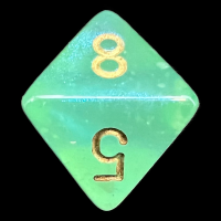 Chessex Borealis Light Green & Gold Luminary D8 Dice