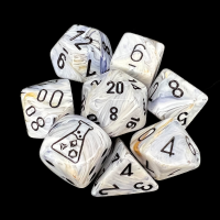 Chessex LAB 8 Marble Calcite With Black 7 Dice Polyset