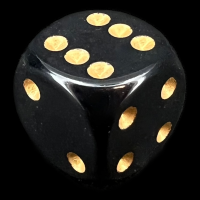 Chessex Opaque Black & Gold 16mm D6 Spot Dice
