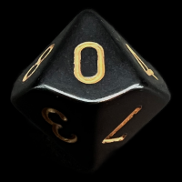 Chessex Opaque Black & Gold D10 Dice