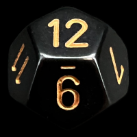 Chessex Opaque Black & Gold D12 Dice