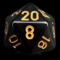 Chessex Opaque Black & Gold D20 Dice