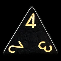 Chessex Opaque Black & Gold D4 Dice