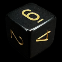 Chessex Opaque Black & Gold D6 Dice