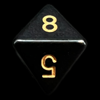 Chessex Opaque Black & Gold D8 Dice