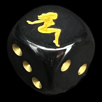Chessex Opaque Black & Gold Naked Lady D6 Spot Dice