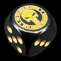 Chessex Opaque Black & Gold Navy Seal God will Judge our Enemies We'll Arrange the Meeting D6 Spot Dice