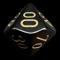 Chessex Opaque Black & Gold Percentile Dice
