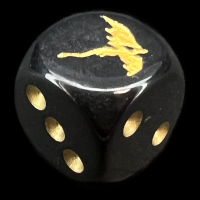 Chessex Opaque Black & Gold TheDiceShop Dragon D6 Spot Dice