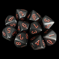 Chessex Opaque Black & Red 10 x D10 Dice Set