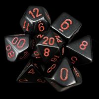 Chessex Opaque Black & Red 7 Dice Polyset