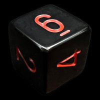 Chessex Opaque Black & Red D6 Dice
