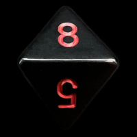 Chessex Opaque Black & Red D8 Dice