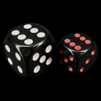 Chessex Opaque Black & Red 12mm D6 Spot Dice