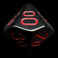 Chessex Opaque Black & Red Percentile Dice