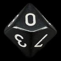 Chessex Opaque Black & White D10 Dice