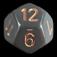 Chessex Opaque Dark Grey & Copper D12 Dice