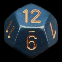 Chessex Opaque Dusty Blue & Gold D12 Dice
