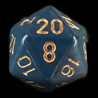 Chessex Opaque Dusty Blue & Gold D20 Dice
