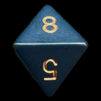 Chessex Opaque Dusty Blue & Gold D8 Dice