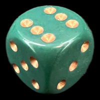 Chessex Opaque Dusty Green & Copper 16mm D6 Spot Dice