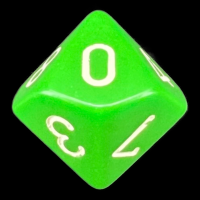 Chessex Opaque Green & White D10 Dice