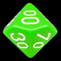 Chessex Opaque Green & White Percentile Dice