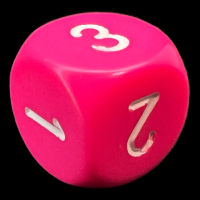 Chessex Opaque Pink & White D3 Dice