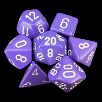 Chessex Opaque Purple & White 7 Dice Polyset