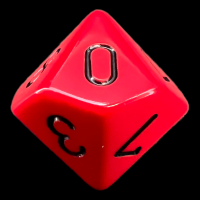Chessex Opaque Red & Black D10 Dice