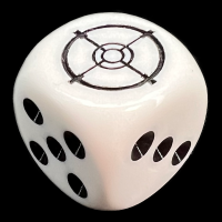 Chessex Opaque White & Black Sight Reticle D6 Spot Dice