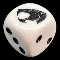 Chessex Opaque White & Black Thunder Cat D6 Spot Dice