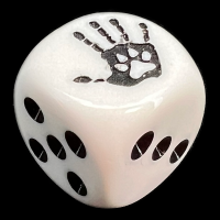 Chessex Opaque White & Black Werewolf Shapeshifter D6 Spot Dice