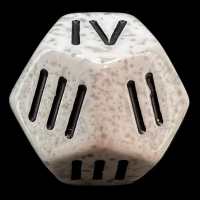 Chessex Speckled Arctic Camo Roman Numeral 12 Sided D4 Dice - Numbered 3 Times 1-4