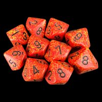 Chessex Speckled Fire 10 x D10 Dice Set