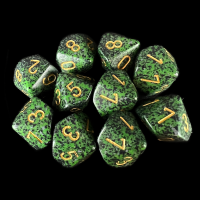Chessex Speckled Golden Recon 10 x D10 Dice Set