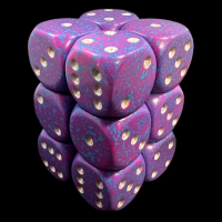 Chessex Speckled Silver Tetra 12 x D6 Dice Set