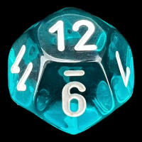 Chessex Translucent Teal & White D12 Dice