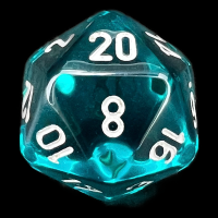 Chessex Translucent Teal & White D20 Dice